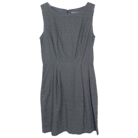 Brooks Brothers Size 8 Dress Black Lace Lined Shift Sleeveless Knee Length 446 - Picture 8 of 8